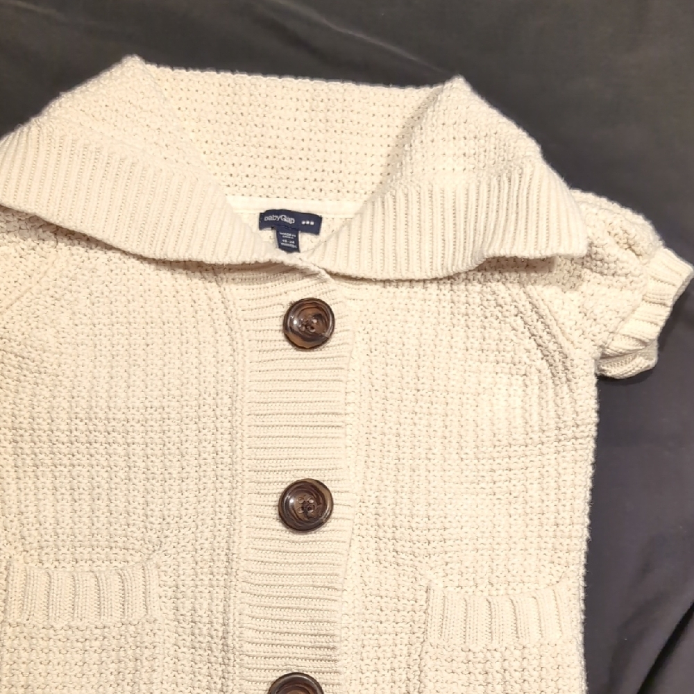 Baby Gap 18-24 Months Cream Cardigan with Button Accents